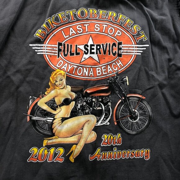 Biker Design Mens Shirt Large Graphic Prinnt Top Gray Sleeveless Button Up Y2K - Picture 7 of 9